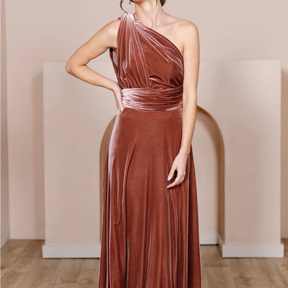 Revelry Dusty Rose Convertible Velvet Dress